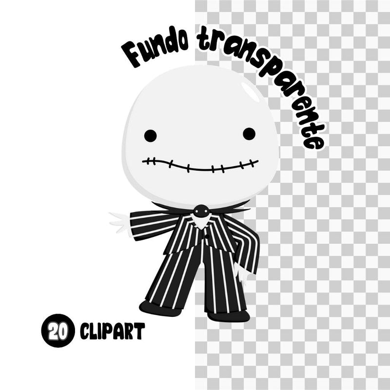 Kit Digital Estranho Mundo de Jack – Cliparts, Papéis Digitais e Fontes - Quatro Cambalhotas