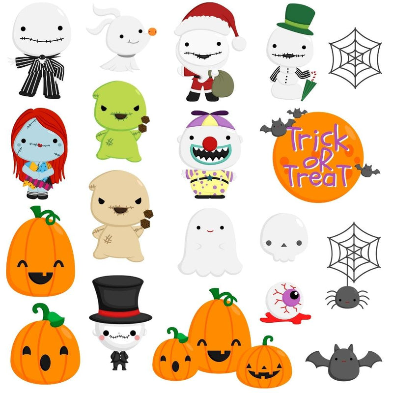 Kit Digital Estranho Mundo de Jack – Cliparts, Papéis Digitais e Fontes - Quatro Cambalhotas