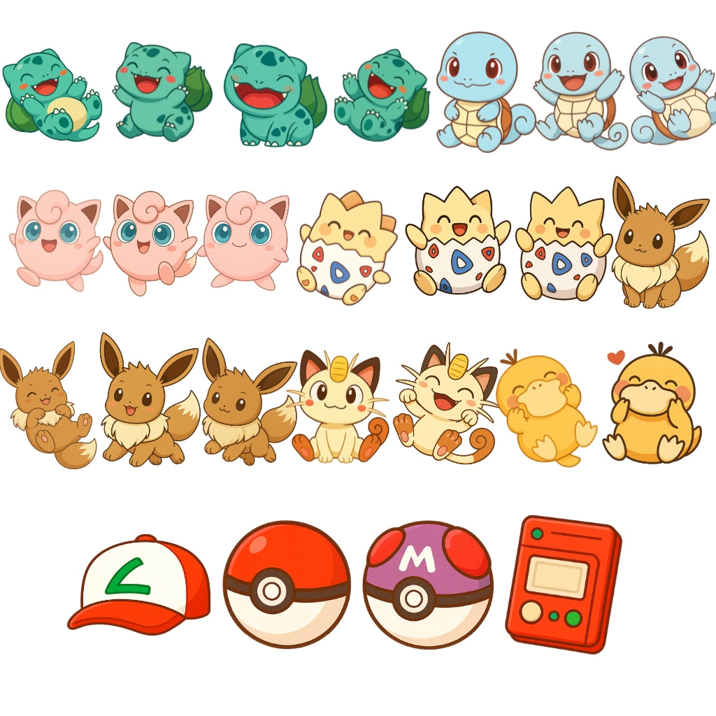 Kit Digital Pokémon | Cliparts, Papéis e Fontes