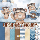 Kit Digital Ursinho Aviador – Cliparts