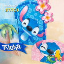 Detalhe frontal das peças do kit festa Lilo e Stitch com recortes precisos