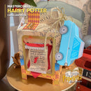 Vista lateral de los proyectos de la Masterclass Harry Potter con acabados artesanales y estilo mágico