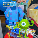 Detalle superior de los proyectos de la Masterclass Pixar mostrando acabados brillantes y decoraciones