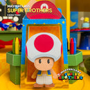 Vista lateral de los proyectos de la Masterclass Super Brothers con acabados artesanales y colores vibrantes