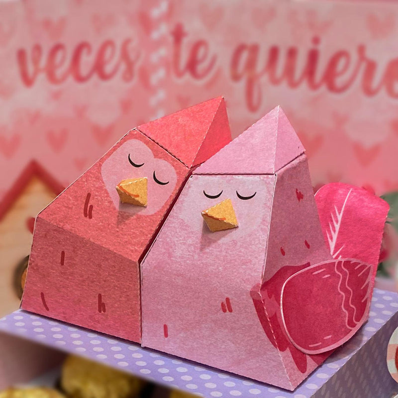Free Papertoy Valentine's Day Birds File - Digital File for Cutting