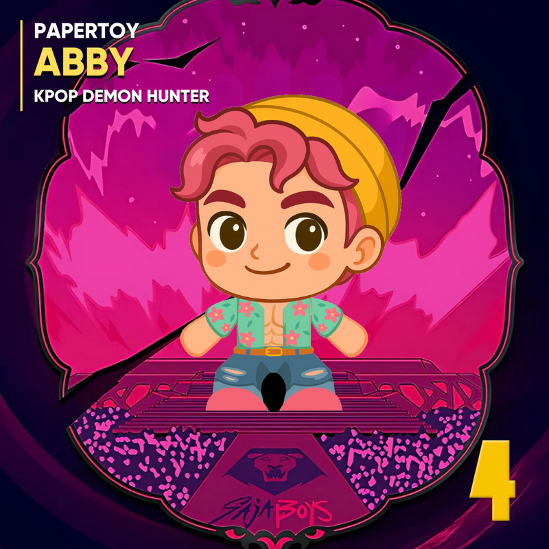 Papertoy Abby Guerreiras do K-Pop com design moderno e detalhes inspirados no estilo vibrante do K-Pop