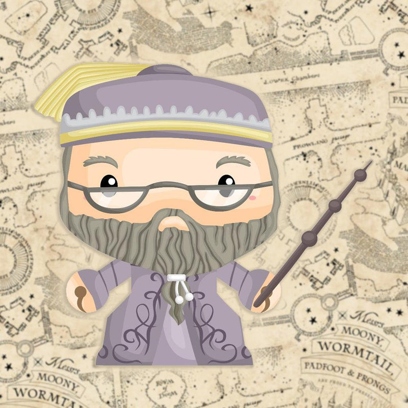 Papertoy Dumbledore inspirado no diretor de Hogwarts com design mágico e acabamento artesanal