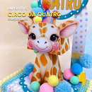 Papertoy girafa de circo em papelaria criativa com design lúdico e colorido