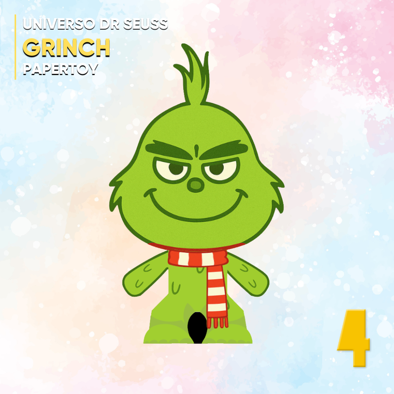 Papertoy Grinch com design natalino divertido inspirado no personagem clássico do Natal