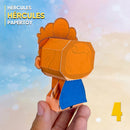 Vista lateral do Papertoy Hércules com acabamento artesanal e postura imponente