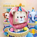 Papertoy leão de circo em papelaria criativa com design divertido e cheio de cor