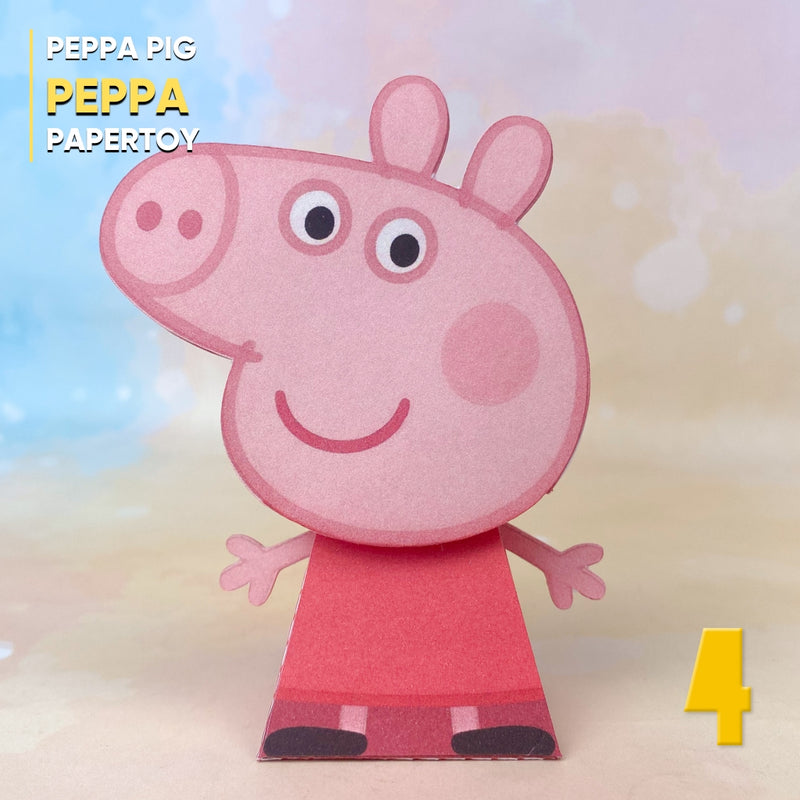 Papertoy Peppa Pig inspirado na personagem infantil com design fofo e cores vibrantes
