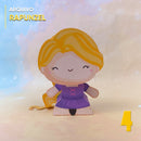 Papertoy Rapunzel inspirado no conto da princesa com longos cabelos dourados e vestido lilás