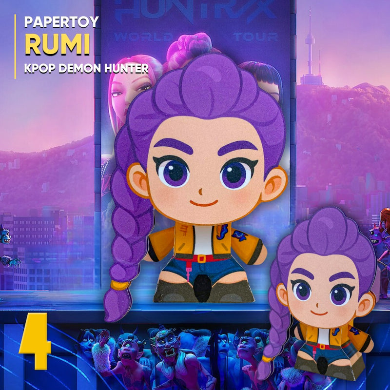 Papertoy Rumi Guerreiras do K-Pop com design estiloso e inspirado nas idols do universo pop coreano