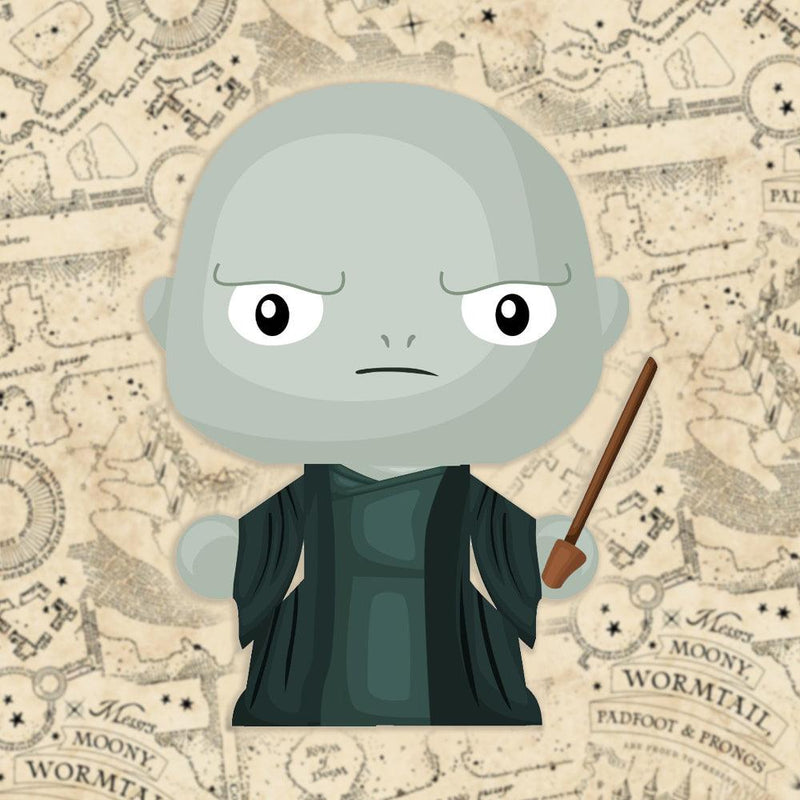 Papertoy Voldemort inspirado no vilão de Harry Potter com design detalhado e estilo sombrio