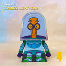 Papertoy XR inspirado no personagem de Buzz Lightyear com design robótico e cores vibrantes