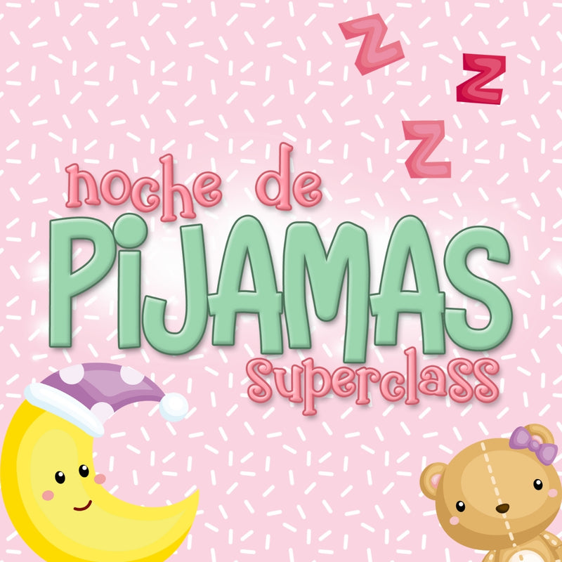 SuperClass Noite dos Pijamas com design encantador e temática divertida para projetos criativos e festas do pijama