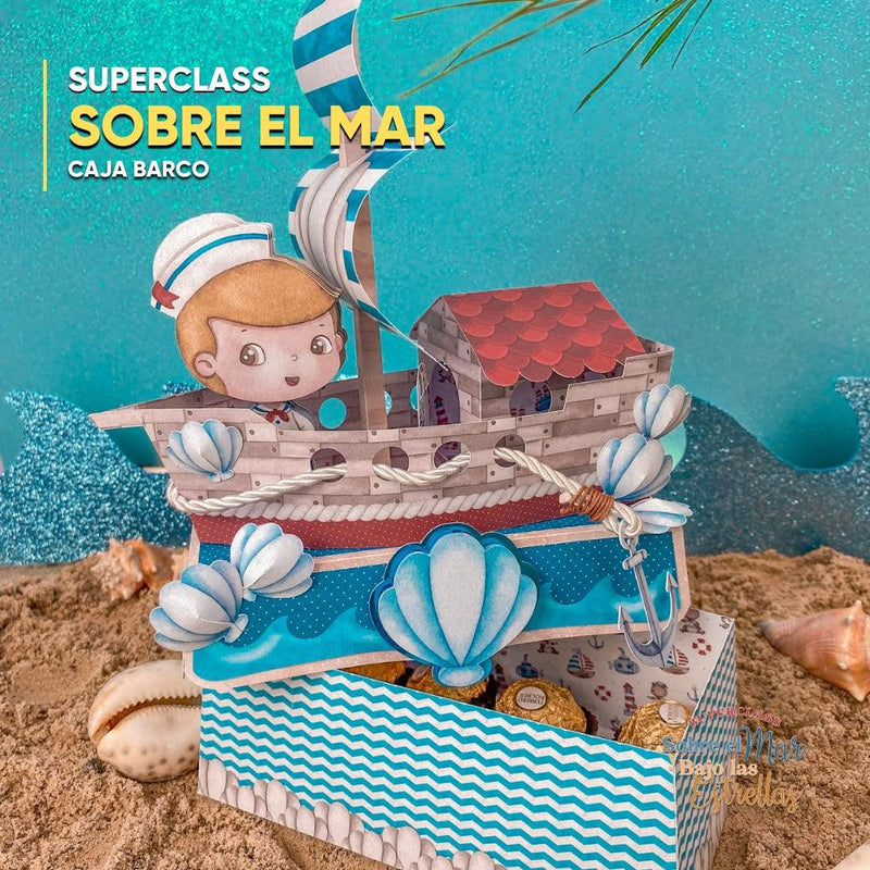 Detalhe frontal da SuperClass Sobre o Mar e Abaixo das Estrelas mostrando recortes delicados e elementos marinhos