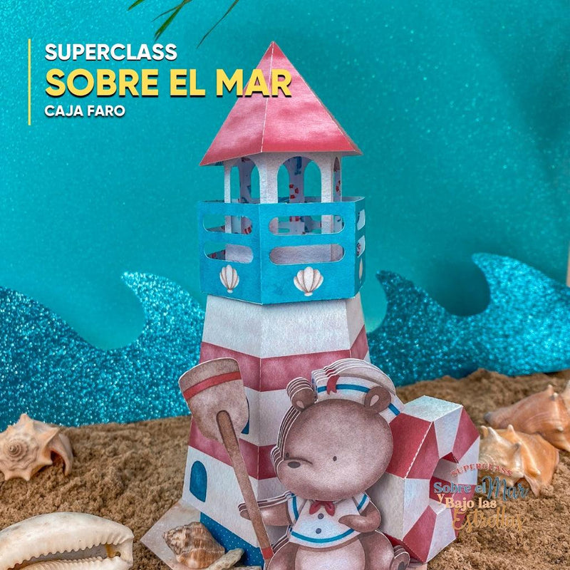 Vista lateral dos projetos da SuperClass Sobre o Mar e Abaixo das Estrelas com tons azulados e detalhes cintilantes