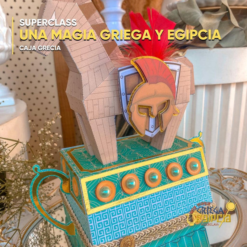 Conjunto completo da SuperClass Uma Magia Grega e Egípcia com todos os elementos, ideal para papelaria criativa e projetos temáticos