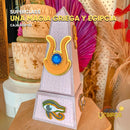 Vista lateral dos projetos da SuperClass Uma Magia Grega e Egípcia com cores terrosas e detalhes dourados